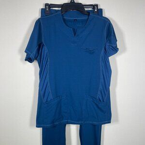 Nexus Women's Teal Blue Short Sleeve Scrub Set M/L Pants & Top!